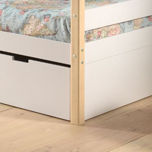 Tourco - Lit enfant banquette 1 tiroir en bois 90x200cm