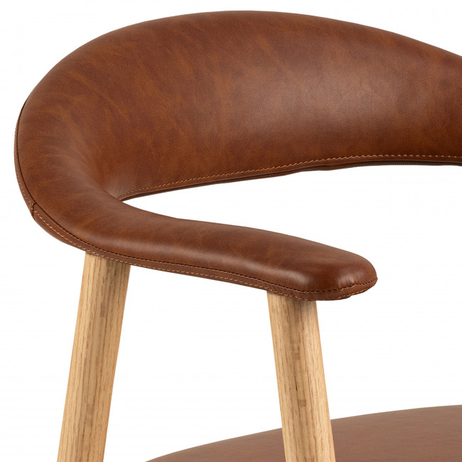 Anabate - Lot de 2 fauteuils de table en simili cuir et bois