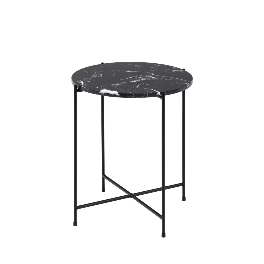 tangara - table d'appoint ronde en marbre ø42cm - couleur - noir