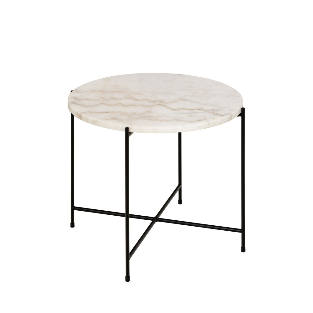 tangara - table d'appoint ronde en marbre ø52cm - couleur - marbre blanc