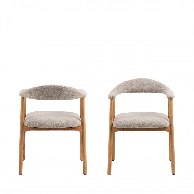 Anabate - Lot de 2 fauteuils de table en tissu et bois