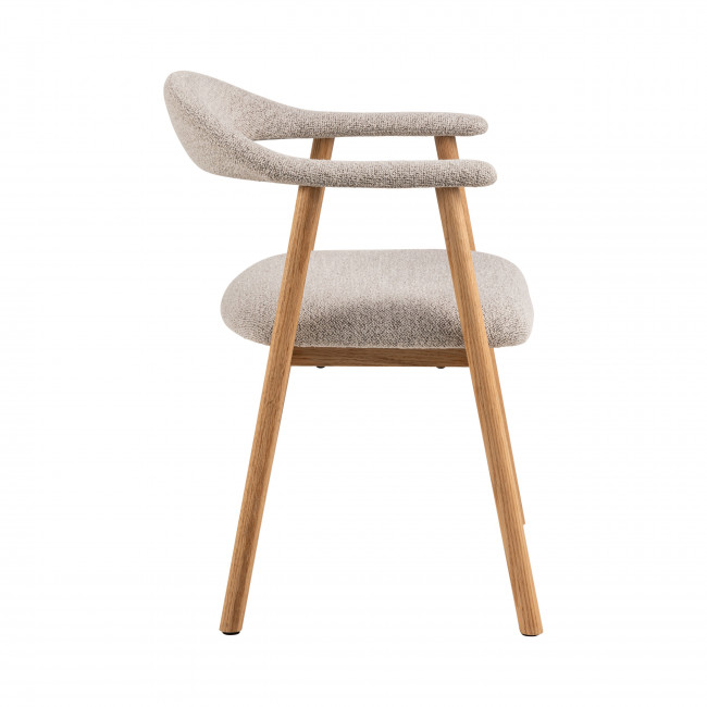 Anabate - Lot de 2 fauteuils de table en tissu et bois