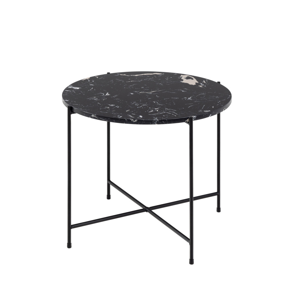 tangara - table d'appoint ronde en marbre ø52cm - couleur - noir