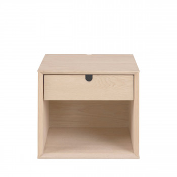 Trogon - Table de chevet murale 1 tiroir, 1 niche en bois