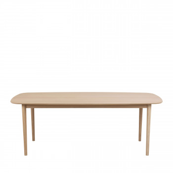 Quetzal - Table à manger extensible aux bords arrondis en bois 210x100cm