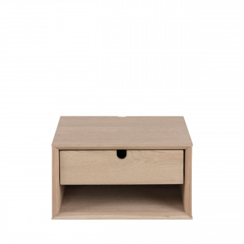 Trogon - Table de chevet murale 1 tiroir, 1 niche en bois