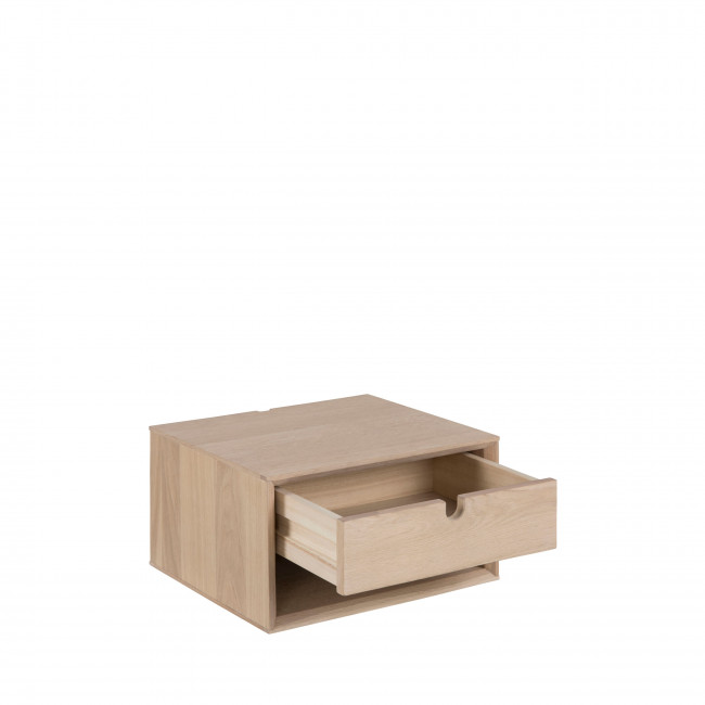 Trogon - Table de chevet murale 1 tiroir, 1 niche en bois