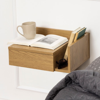 Kamichi - Table de chevet murale réversible en bois