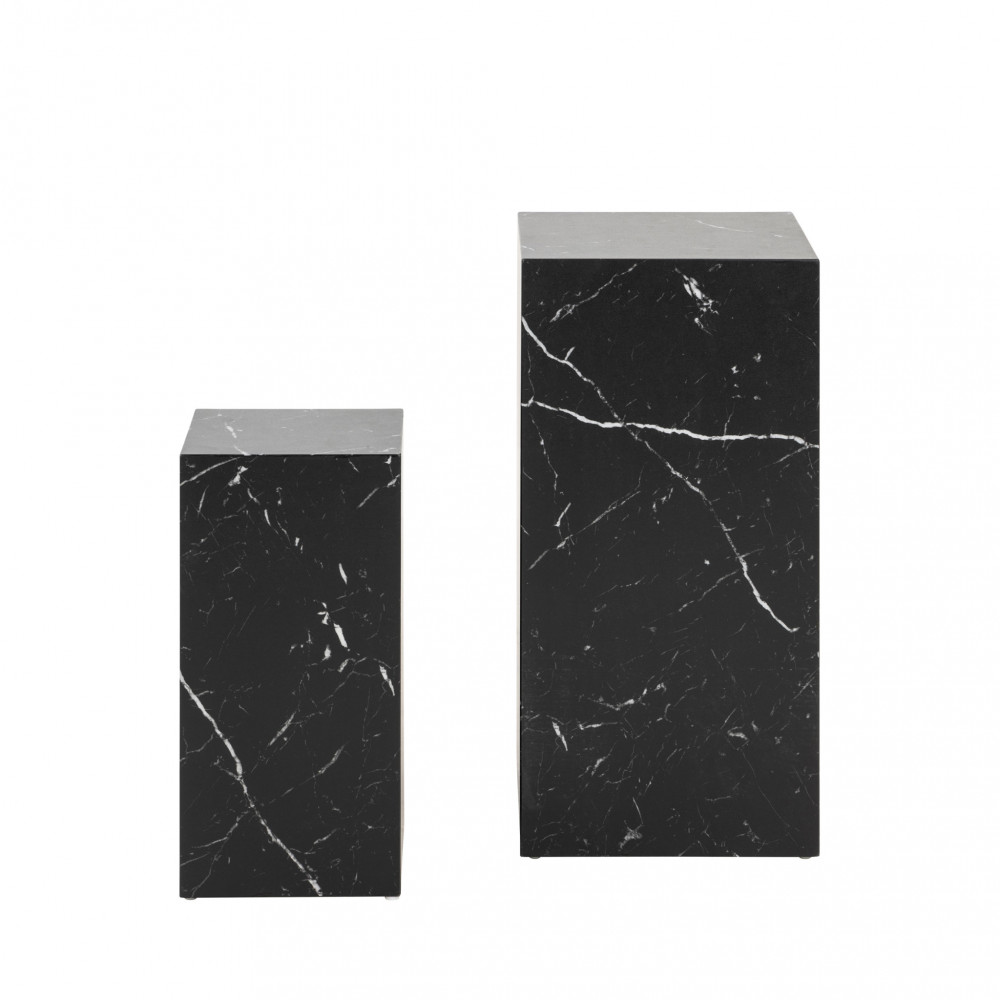papilio - lot de 2 sellettes effet marbre - couleur - noir