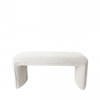 Full XL - Banc rembourré en tissu bouclette L124cm