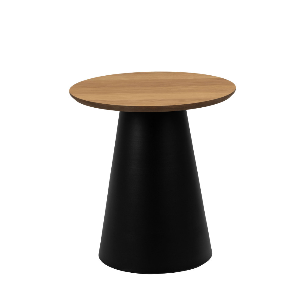 parides - table d'appoint ronde en bois ø45cm - couleur - bois clair et noir