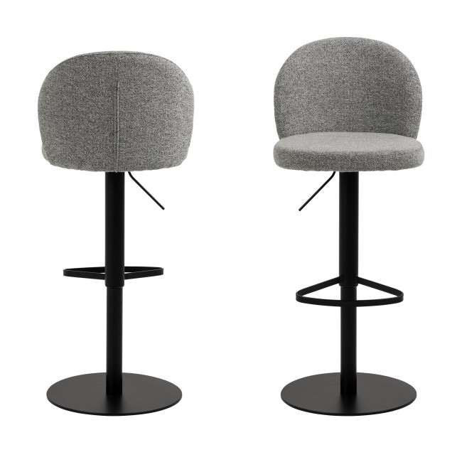 Colobura - Tabouret de bar en tissu et métal H55-80cm