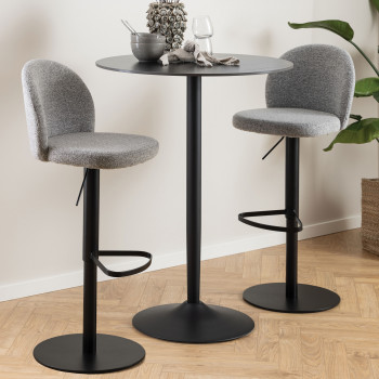 Colobura - Tabouret de bar en tissu et métal H55-80cm