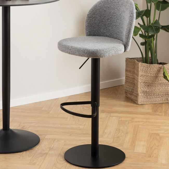 Colobura - Tabouret de bar en tissu et métal H55-80cm