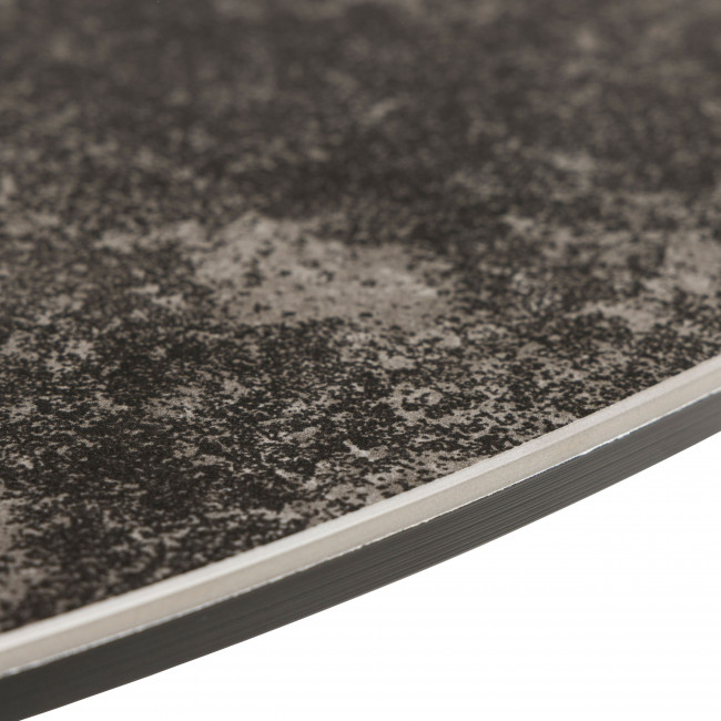 Eurame - Table à manger ronde 4 places en céramique et métal ø119cm