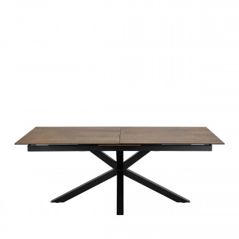 Eurame - Table à manger extensible 6 à 12 places en céramique et métal 200-240x100cm