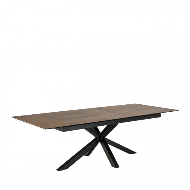 Eurame - Table à manger extensible 6 à 12 places en céramique et métal 200-240x100cm