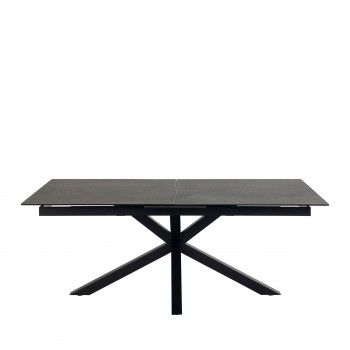 Eurame - Table à manger extensible 6 à 12 places en céramique et métal 200-240x100cm