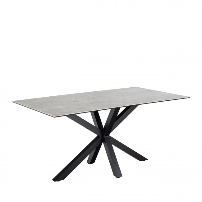 Eurema - Table à manger 6 places en céramique et métal