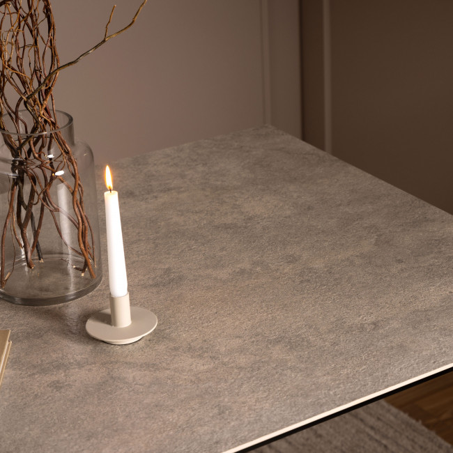 Eurema - Table à manger 6 places en céramique et métal