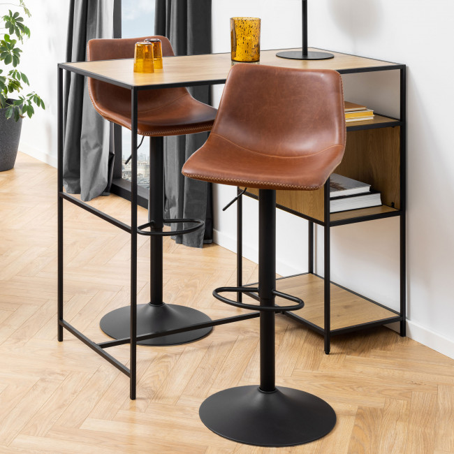 Anartia - Tabouret de bar en simili et métal H61cm