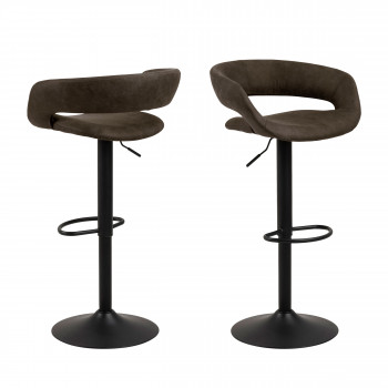 Cabezon - Lot de 2 tabourets de bar en tissu et métal H59cm