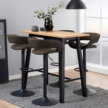 Cabezon - Lot de 2 tabourets de bar en tissu et métal H59cm