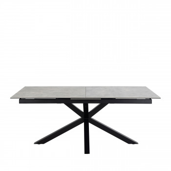 Eurame - Table à manger extensible 6 à 12 places en céramique et métal 200-240x100cm