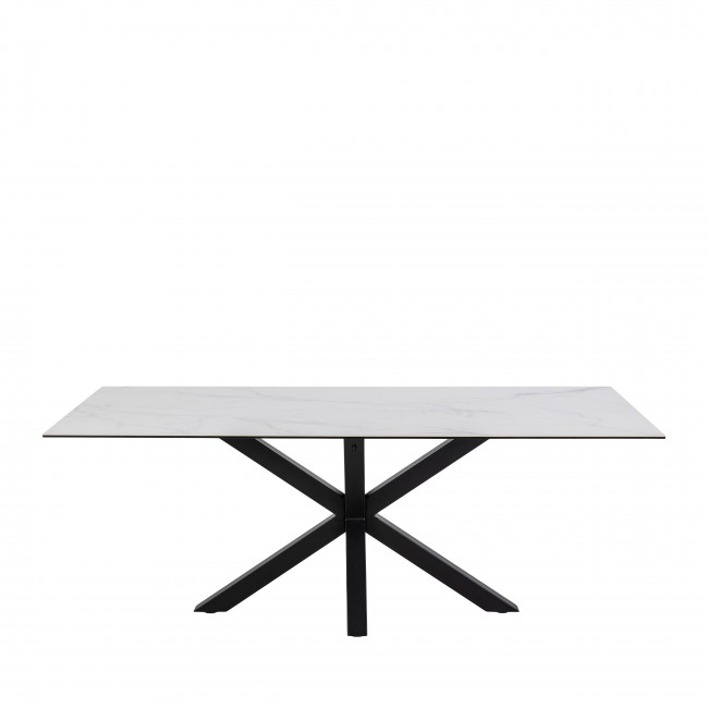 Eurame - Table à manger 8 places en céramique et métal 