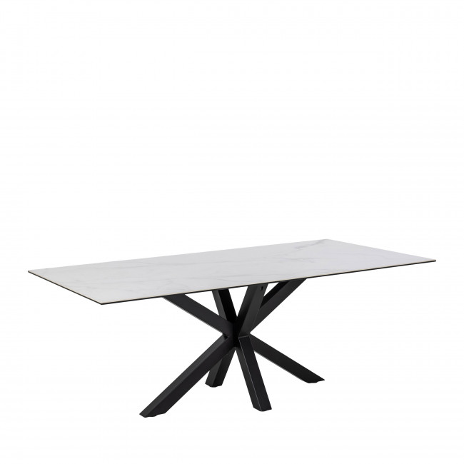 Eurame - Table à manger 8 places en céramique et métal 