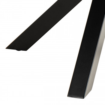 Eurame - Table à manger ronde 4 places en céramique et métal ø119cm