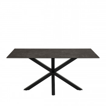 Eurema - Table à manger 6 places en céramique et métal