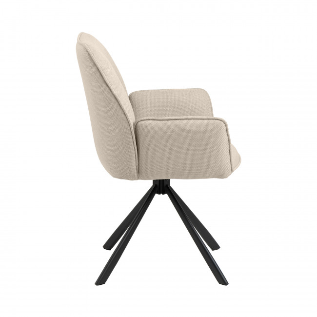 Barbacou - Lot de 2 fauteuils de table en tissu et métal