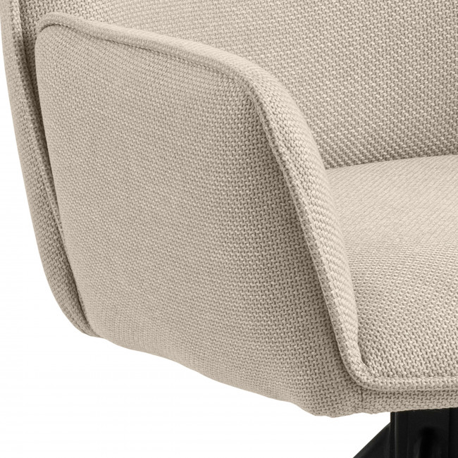 Barbacou - Lot de 2 fauteuils de table en tissu et métal