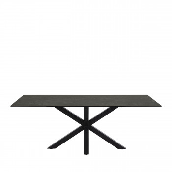 Eurame - Table à manger 8 places en céramique et métal