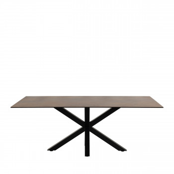 Eurame - Table à manger 8 places en céramique et métal