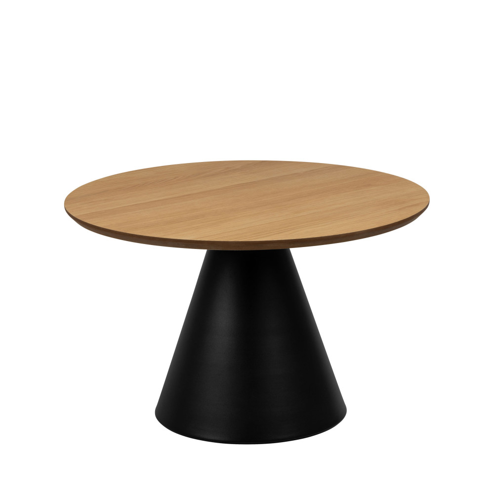 parides - table basse ronde en bois ø65cm - couleur - bois clair et noir