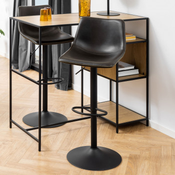 Anartia - Tabouret de bar en simili et métal H61cm