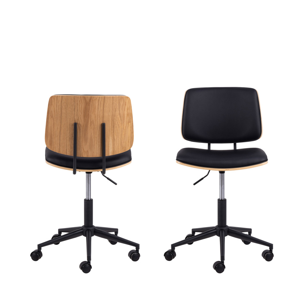 lycorea - chaise de bureau en simili - couleur - noir