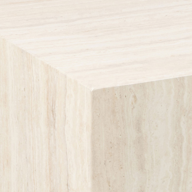 Papilio - Lot de 2 tables basses carrées effet travertin