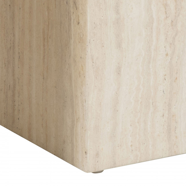 Papilio - Lot de 2 tables basses carrées effet travertin