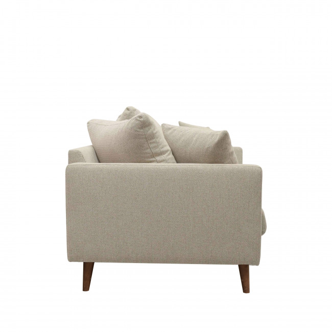 Villabon - Canapé convertible 4 places en tissu pieds bois foncé