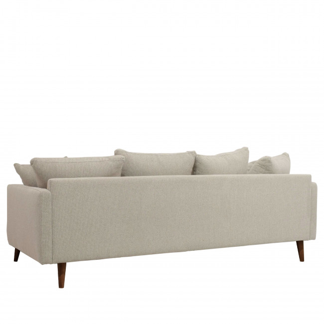 Villabon - Canapé convertible 4 places en tissu pieds bois foncé