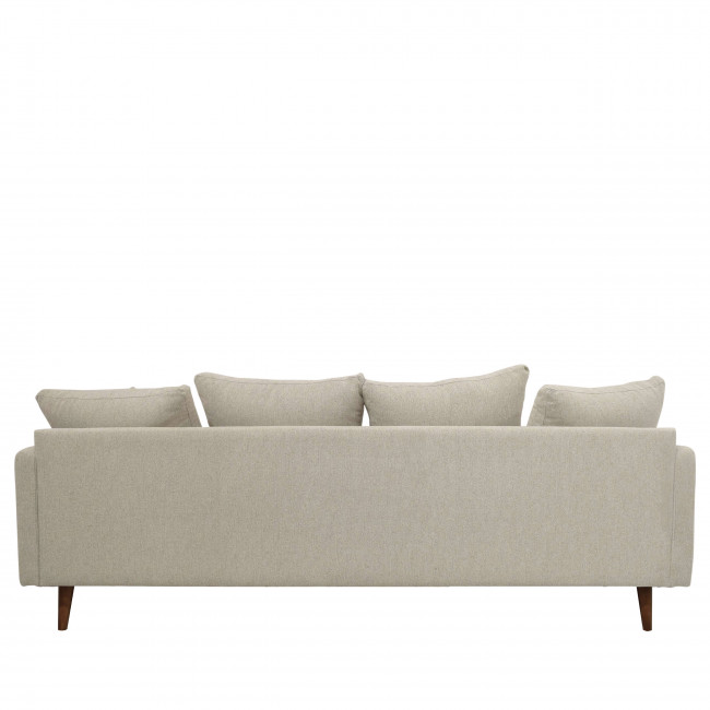 Villabon - Canapé convertible 4 places en tissu pieds bois foncé