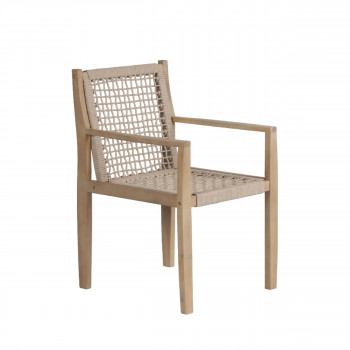 Junia - Lot de 2 fauteuils de table de jardin bois
