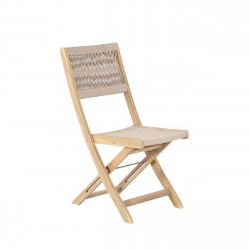 Greta - Lot de 2 chaises de jardin en bois d'acacia et corde