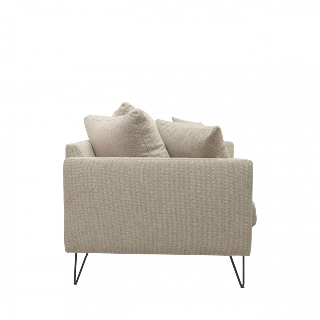 Villabon - Canapé convertible 4 places en tissu pieds épingles noirs