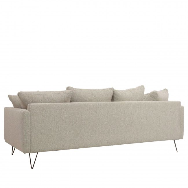 Villabon - Canapé convertible 4 places en tissu pieds épingles noirs