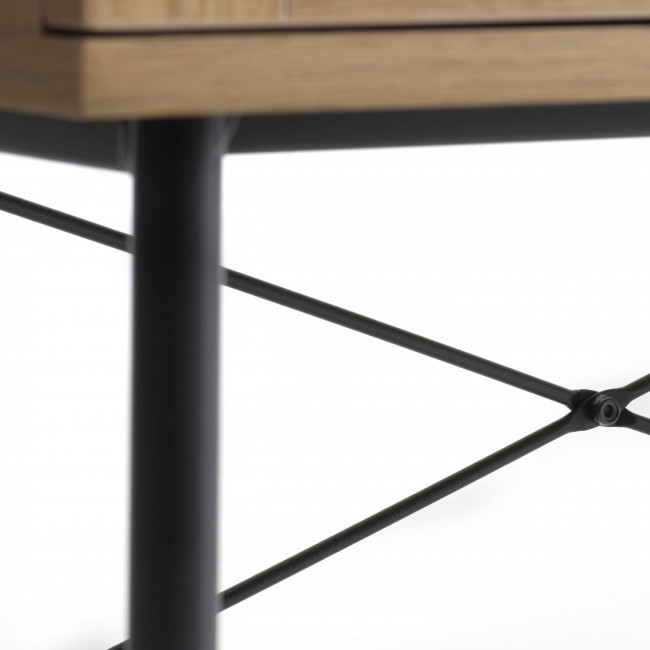 Rinto - Buffet haut 2 portes bois et métal H135cm