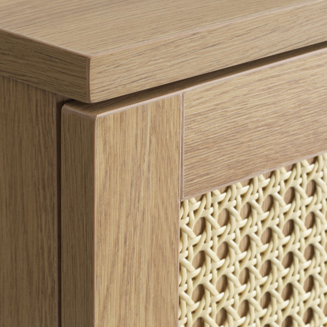 Rinto - Buffet haut 2 portes bois et métal H135cm